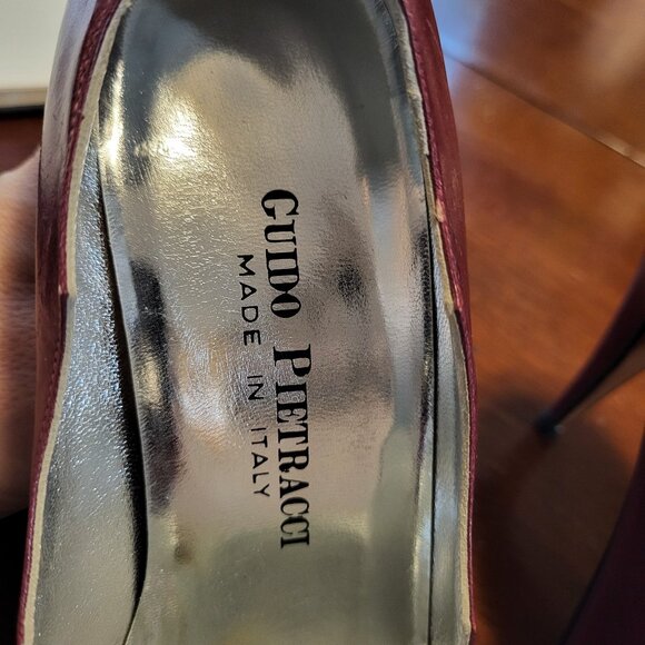 Vintage Burgandy Italian Leather Pumps Size 8 - Picture 10 of 11